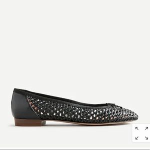 J.Crew Kiki Woven Ballerina Flat; Black; Size 7.5